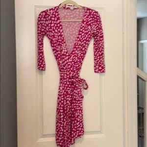 Diane von Furstenberg pink dot dress
